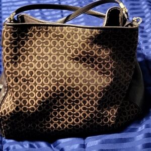 Brown Patterned Women's Coach Bag
